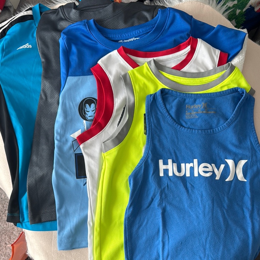 BCG, Hurley and Adidas Sport Tops - Blue, Yellow, Red